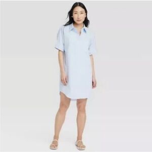 A New Day Light Blue Striped Dress Size XS